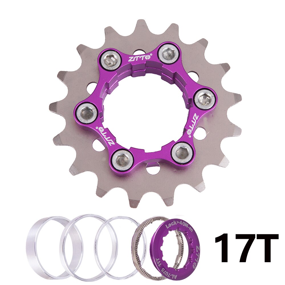 ZTTO MTB Single Speed Cassette Cog Bicycle 1 Speed Sprocket/Disc Rotor Mount Gear 16T 17T 18T 19T 20T 21T 22T 23T