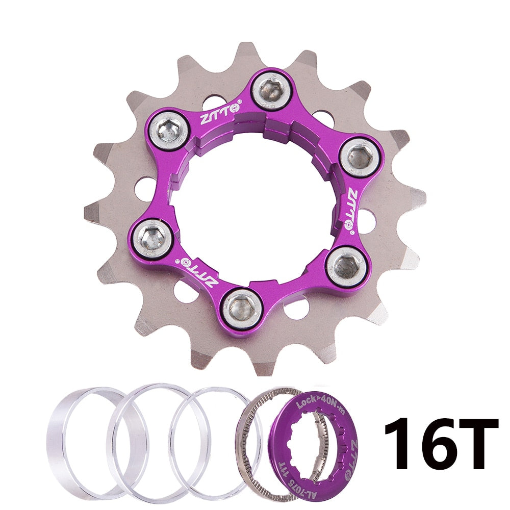 ZTTO MTB Single Speed Cassette Cog Bicycle 1 Speed Sprocket/Disc Rotor Mount Gear 16T 17T 18T 19T 20T 21T 22T 23T