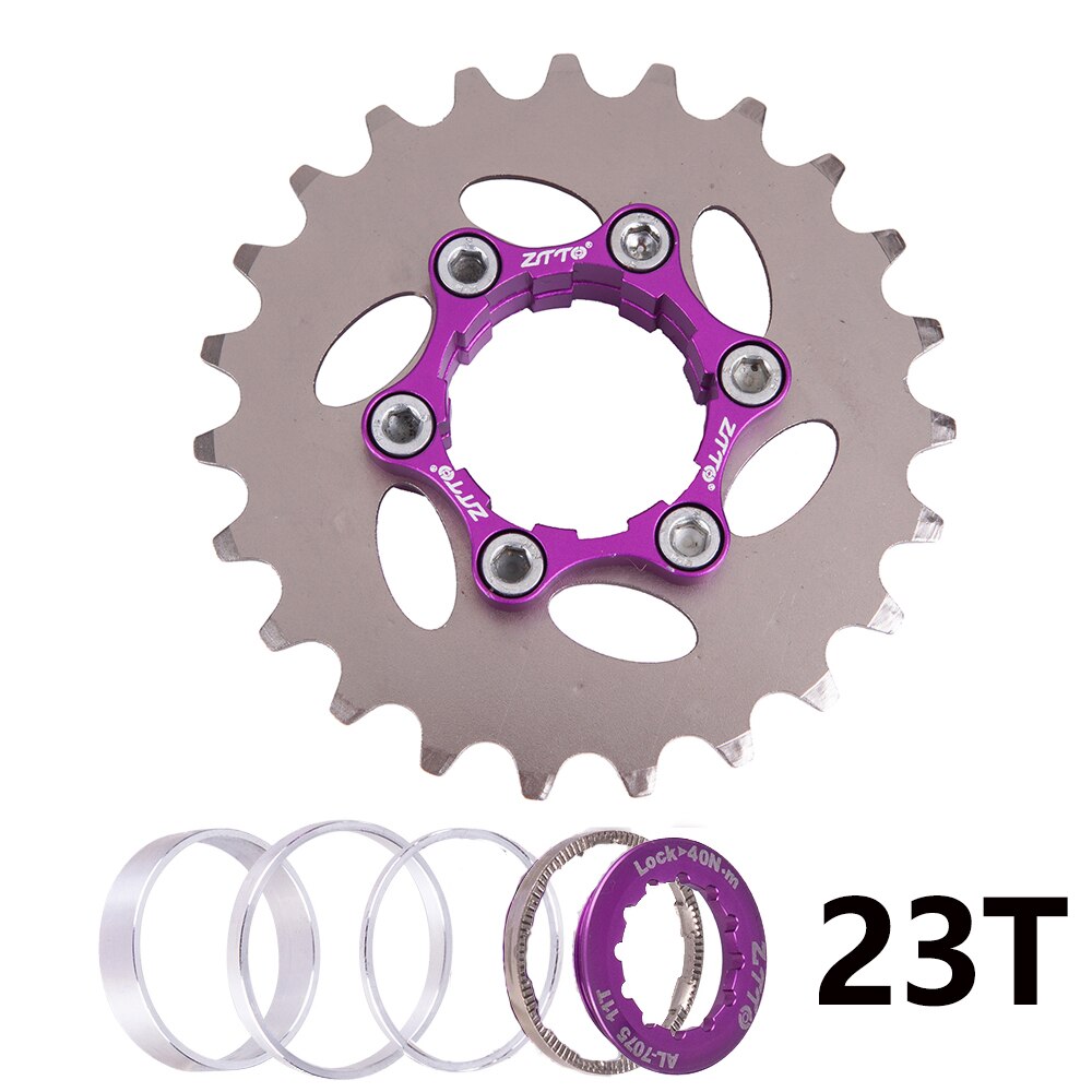 ZTTO MTB Single Speed Cassette Cog Bicycle 1 Speed Sprocket/Disc Rotor Mount Gear 16T 17T 18T 19T 20T 21T 22T 23T