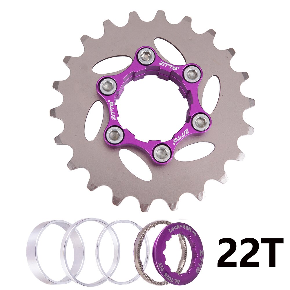 ZTTO MTB Single Speed Cassette Cog Bicycle 1 Speed Sprocket/Disc Rotor Mount Gear 16T 17T 18T 19T 20T 21T 22T 23T