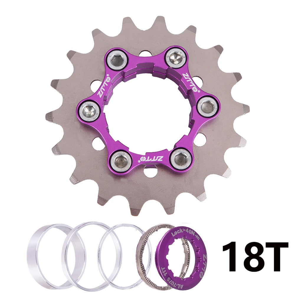 ZTTO MTB Single Speed Cassette Cog Bicycle 1 Speed Sprocket/Disc Rotor Mount Gear 16T 17T 18T 19T 20T 21T 22T 23T