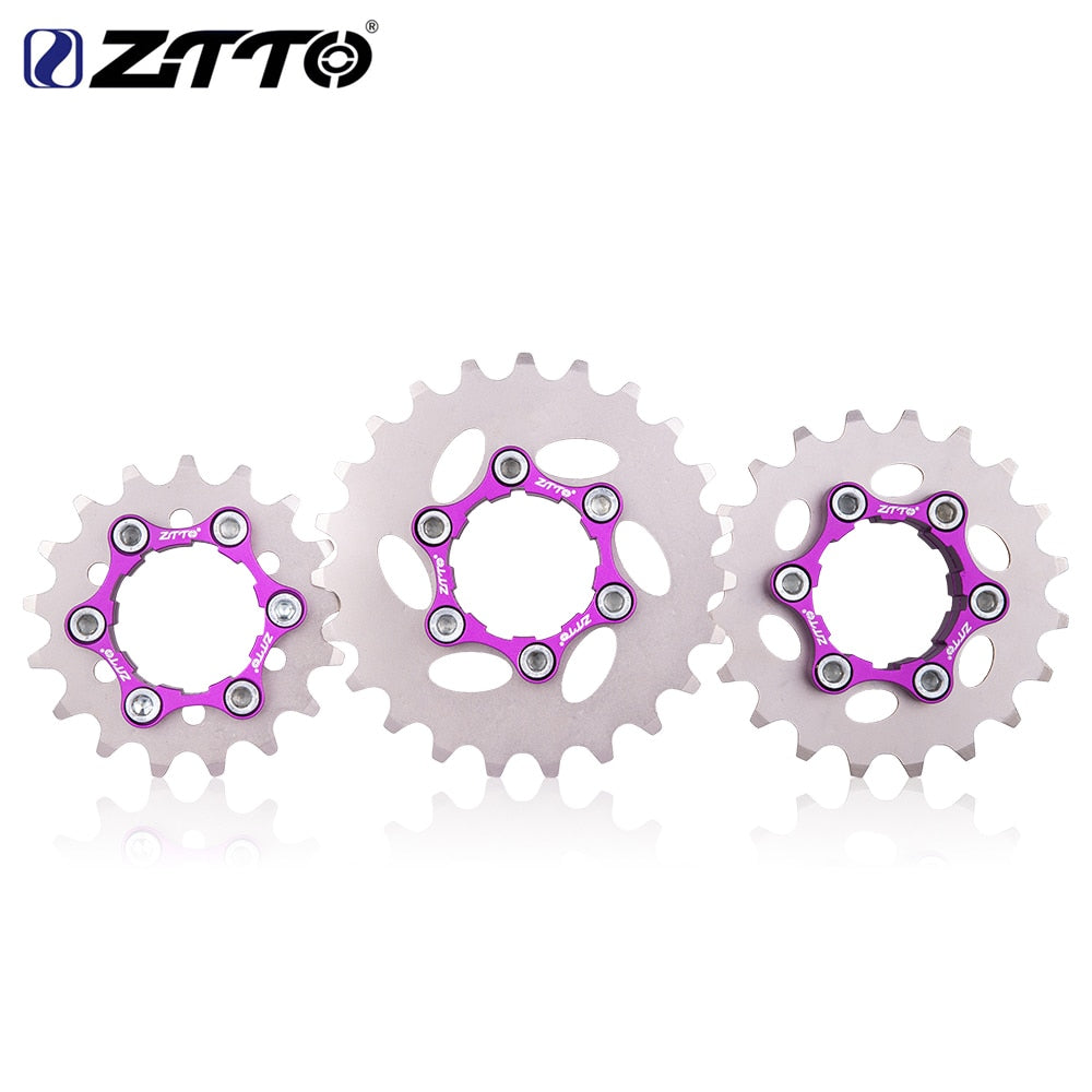 ZTTO MTB Single Speed Cassette Cog Bicycle 1 Speed Sprocket/Disc Rotor Mount Gear 16T 17T 18T 19T 20T 21T 22T 23T